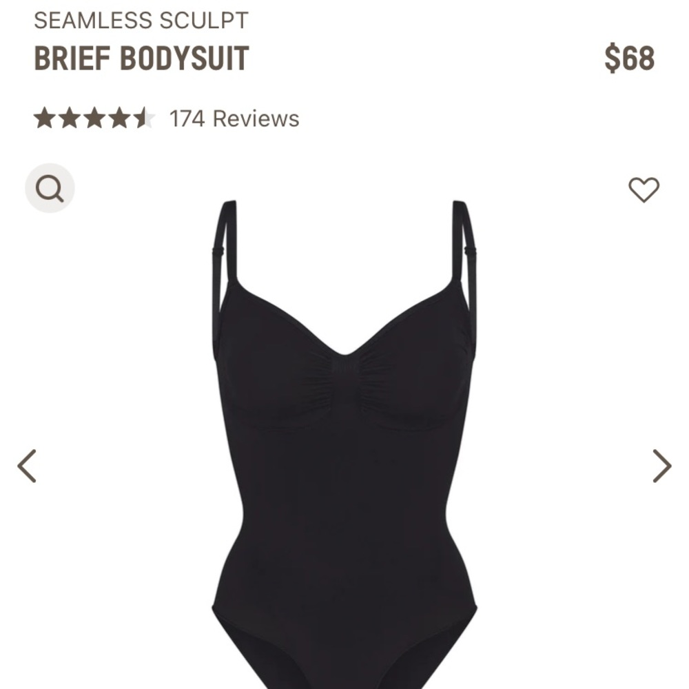 Skims seamless sculpt brief bodysuit black